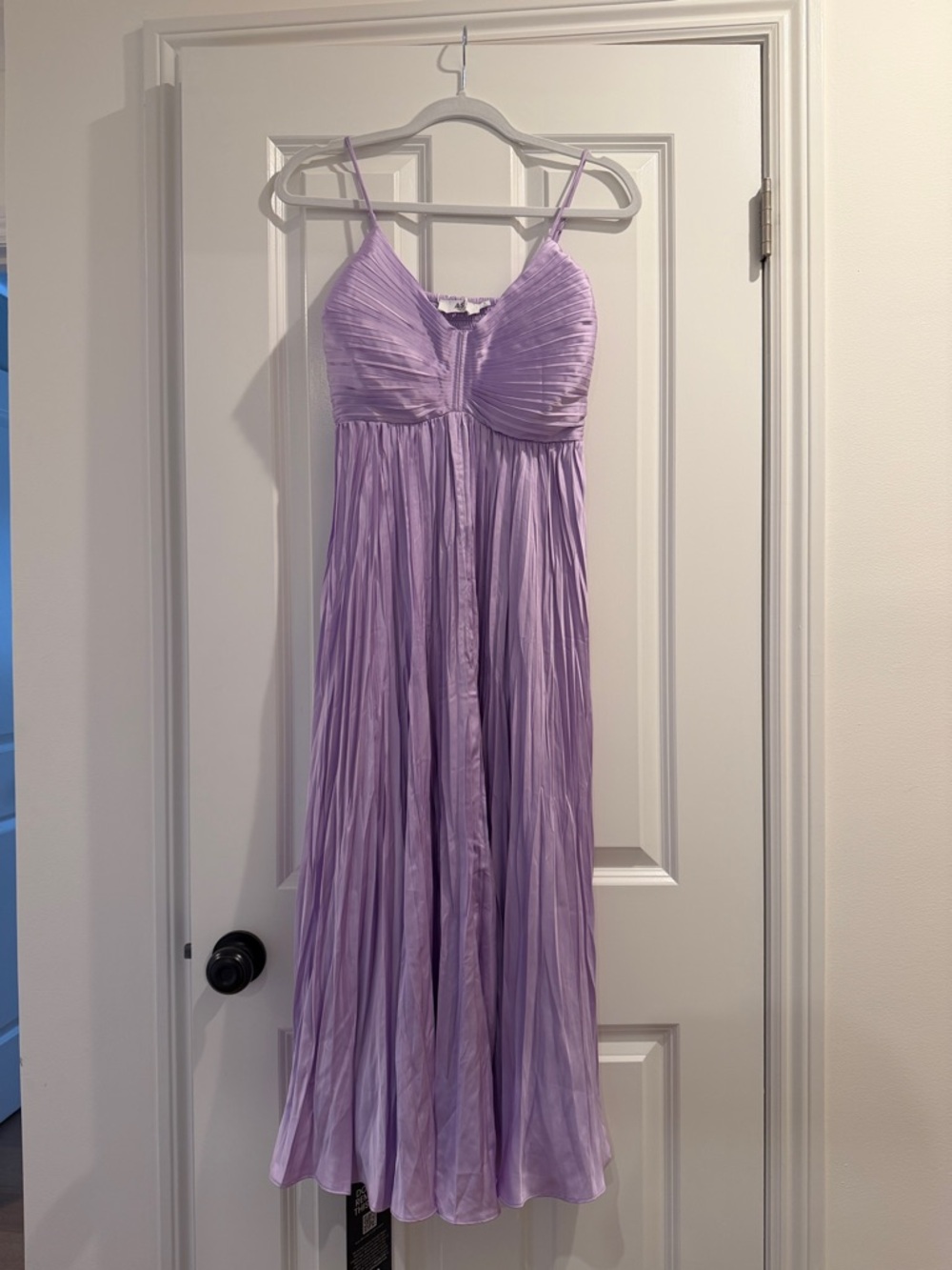 Astr Lavender Pleated Spaghetti Strap Maxi Dress